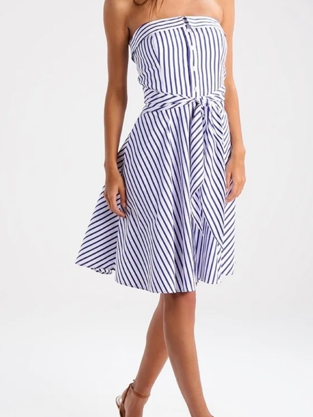 Polo by Ralph Lauren Navy and White Striped A-Line Sundress - Picture 2 of 10